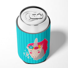 Load image into Gallery viewer, Unicorn Blue Stripes Can or Bottle Hugger BB7140CC