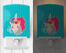 Load image into Gallery viewer, Unicorn Blue Stripes Ceramic Night Light BB7140CNL