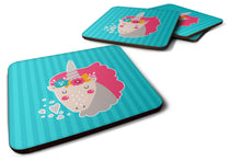 Load image into Gallery viewer, Unicorn Blue Stripes Foam Coaster  BB7140FC