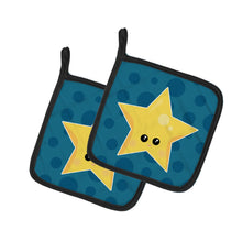 Load image into Gallery viewer, Weather Night Star Face Pot Holders - Set of 2 - Heat-Resistant Kitchen Essentials BB7159PTHD