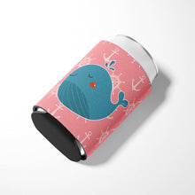 Load image into Gallery viewer, Whale on Pink Nautical Can or Bottle Hugger BB7160CC