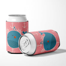 Load image into Gallery viewer, Whale on Pink Nautical Can or Bottle Hugger BB7160CC