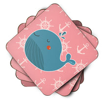 Load image into Gallery viewer, Whale on Pink Nautical Foam Coaster  BB7160FC