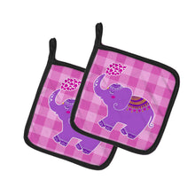 Load image into Gallery viewer, Purple Elephant Pot Holders - Set of 2 - Heat-Resistant Kitchen Essentials BB7161PTHD