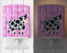 Load image into Gallery viewer, Cow on Pink Polkadots Ceramic Night Light BB7162CNL