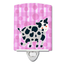 Load image into Gallery viewer, Cow on Pink Polkadots Ceramic Night Light BB7162CNL