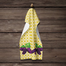 Load image into Gallery viewer, Mulberries on Basketweave Kitchen Towel – Artistic Dish Towel for Everyday Use BB7176KTWL