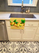 Load image into Gallery viewer, Pineapples on Basketweave Kitchen Towel – Artistic Dish Towel for Everyday Use BB7180KTWL