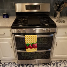 Load image into Gallery viewer, Strawberries on Basketweave Kitchen Towel – Artistic Dish Towel for Everyday Use BB7182KTWL