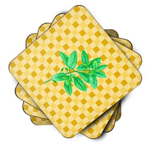 Load image into Gallery viewer, Basil on Basketweave Foam Coaster  BB7184FC