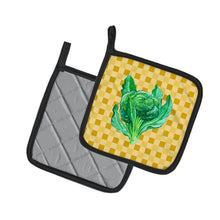 Load image into Gallery viewer, Broccoli on Basketweave Pot Holders - Set of 2 - Heat-Resistant Kitchen Essentials BB7186PTHD