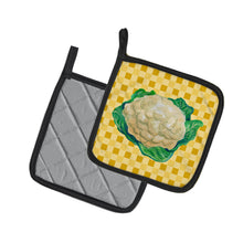 Load image into Gallery viewer, Cauliflower on Basketweave Pot Holders - Set of 2 - Heat-Resistant Kitchen Essentials BB7190PTHD