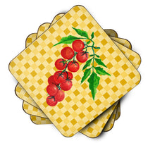 Load image into Gallery viewer, Cherry Tomato on Basketweave Foam Coaster  BB7194FC