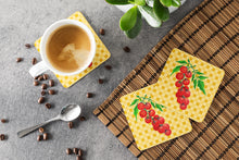 Load image into Gallery viewer, Cherry Tomato on Basketweave Foam Coaster  BB7194FC