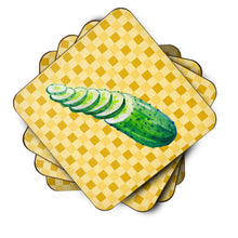 Load image into Gallery viewer, Cucumber on Basketweave Foam Coaster  BB7199FC