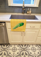Load image into Gallery viewer, Cucumber on Basketweave Kitchen Towel – Artistic Dish Towel for Everyday Use BB7199KTWL