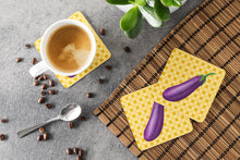 Load image into Gallery viewer, Eggplant on Basketweave Foam Coaster  BB7200FC