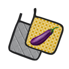 Load image into Gallery viewer, Eggplant on Basketweave Pot Holders - Set of 2 - Heat-Resistant Kitchen Essentials BB7200PTHD