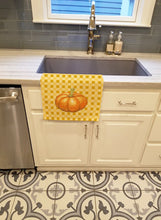 Load image into Gallery viewer, Pumpkin on Basketweave Kitchen Towel – Artistic Dish Towel for Everyday Use BB7209KTWL