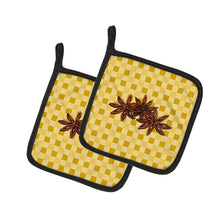 Load image into Gallery viewer, Star Anise on Basketweave Pot Holders - Set of 2 - Heat-Resistant Kitchen Essentials BB7213PTHD