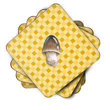 Load image into Gallery viewer, Straw Mushroom on Basketweave Foam Coaster  BB7214FC