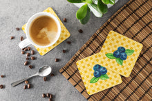 Load image into Gallery viewer, Blueberries on Basketweave Foam Coaster  BB7223FC