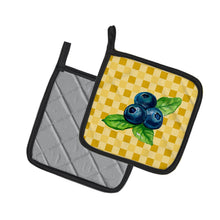 Load image into Gallery viewer, Blueberries on Basketweave Pot Holders - Set of 2 - Heat-Resistant Kitchen Essentials BB7223PTHD