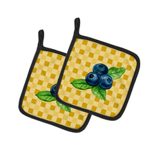 Load image into Gallery viewer, Blueberries on Basketweave Pot Holders - Set of 2 - Heat-Resistant Kitchen Essentials BB7223PTHD