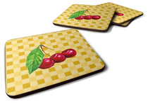 Load image into Gallery viewer, Cherries on Basketweave Foam Coaster  BB7224FC