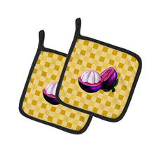 Load image into Gallery viewer, Mangosteen Sliced on Basketweave Pot Holders - Set of 2 - Heat-Resistant Kitchen Essentials BB7235PTHD