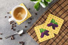 Load image into Gallery viewer, Mulberries on Basketweave Foam Coaster  BB7237FC