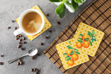 Load image into Gallery viewer, Oranges on Branch on Basketweave Foam Coaster  BB7238FC