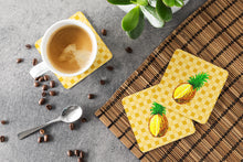 Load image into Gallery viewer, Whole Pineapple Cut on Basketweave Foam Coaster  BB7247FC