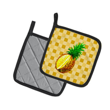 Load image into Gallery viewer, Whole Pineapple Cut on Basketweave Pot Holders - Set of 2 - Heat-Resistant Kitchen Essentials BB7247PTHD