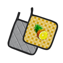 Load image into Gallery viewer, Top of Pineapple Cut on Basketweave Pot Holders - Set of 2 - Heat-Resistant Kitchen Essentials BB7248PTHD
