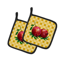 Load image into Gallery viewer, Whole Pomegranates on Basketweave Pot Holders - Set of 2 - Heat-Resistant Kitchen Essentials BB7249PTHD