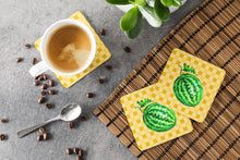 Load image into Gallery viewer, Whole Watermelon on Basketweave Foam Coaster  BB7252FC