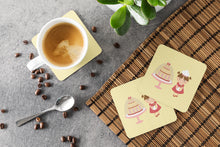 Load image into Gallery viewer, Cake Baker Brunette Yellow Foam Coaster  BB7255FC