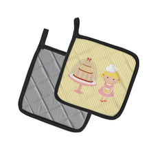 Load image into Gallery viewer, Cake Baker Blonde Yellow Pot Holders - Set of 2 - Heat-Resistant Kitchen Essentials BB7261PTHD