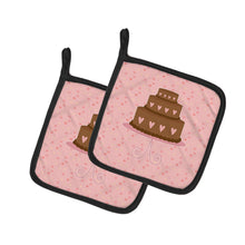 Load image into Gallery viewer, Heart Cake 3 Tier Pink Pot Holders - Set of 2 - Heat-Resistant Kitchen Essentials BB7273PTHD