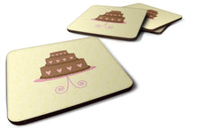 Load image into Gallery viewer, 3 Tier Heart Chocolate Cake on Yellow Foam Coaster  BB7288FC