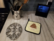 Load image into Gallery viewer, 3 Tier Heart Chocolate Cake on Yellow Pot Holders - Set of 2 - Heat-Resistant Kitchen Essentials BB7288PTHD