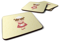 Load image into Gallery viewer, Brunette Baker on Yellow Foam Coaster  BB7292FC