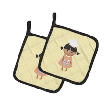 Load image into Gallery viewer, African American Baker on Yellow Pot Holders - Set of 2 - Heat-Resistant Kitchen Essentials BB7293PTHD