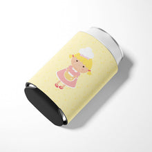 Load image into Gallery viewer, Blonde Baker on Yellow Can or Bottle Hugger BB7294CC