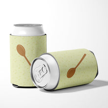 Load image into Gallery viewer, Wooden Spoon on Green Can or Bottle Hugger BB7300CC