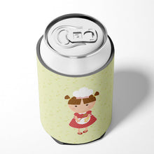 Load image into Gallery viewer, Brunette Baker on Green Can or Bottle Hugger BB7307CC