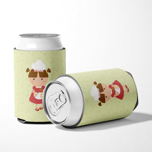 Load image into Gallery viewer, Brunette Baker on Green Can or Bottle Hugger BB7307CC