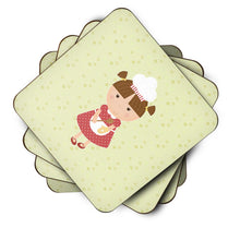 Load image into Gallery viewer, Brunette Baker on Green Foam Coaster  BB7307FC