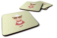 Load image into Gallery viewer, Brunette Baker on Green Foam Coaster  BB7307FC
